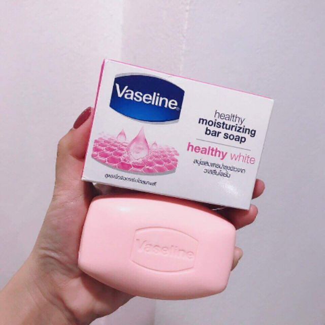 Xà Bông Tắm Dưỡng Ẩm Trắng Da Toàn Thân Vaseline Thái Lan - Healthy Moisturizing Bar Soap 65g