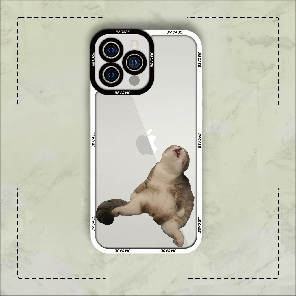 Ốp lưng iphone cạnh vuông JM Case mèo ngủ trong suốt 6plus/6s/6splus/7/7plus/8/8plus/x/xs/11/12/pro/max/plus/promax