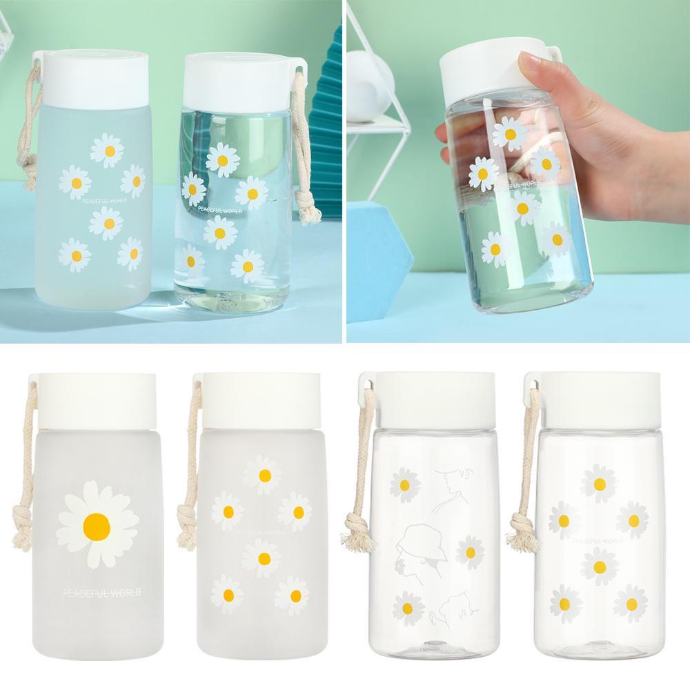 PISTA Bình Nước Nhựa Mờ Hình Hoa Cúc Nhỏ 500ml