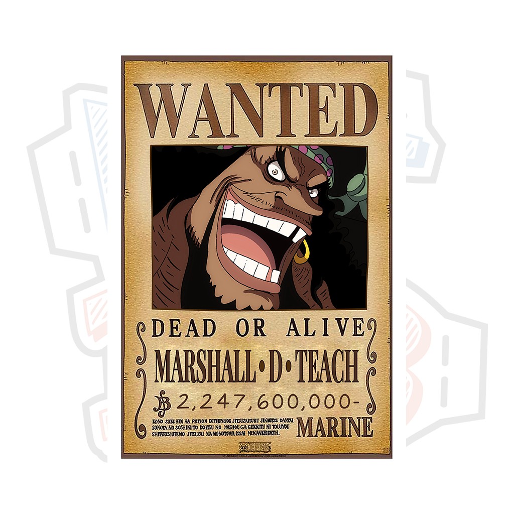 Poster truy nã Tứ Hoàng Râu Đen Marshall D. Teach - One Piece