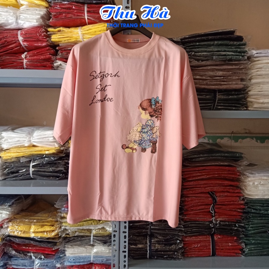 Áo thun form rộng tay lỡ Thu Hà áo phông unisex chất thun cotton in hình Công Chúa Tuyết