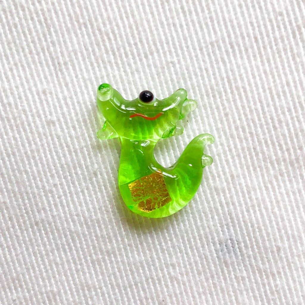 Omamori thuỷ tinh may mắn Rồng xanh