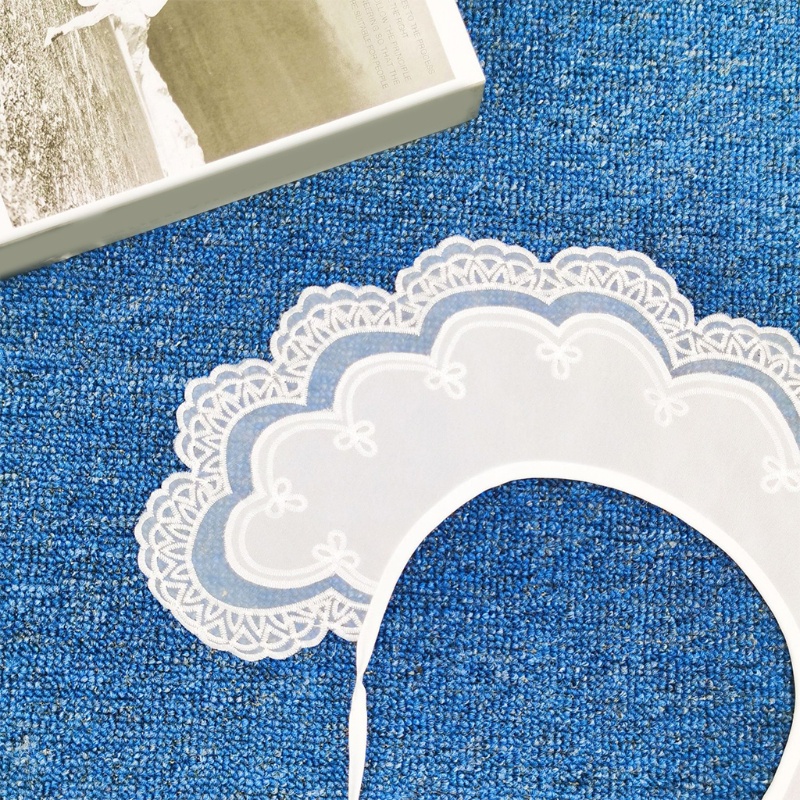Cổ áo giả chất liệu chiffon organza phối ren thêu họa tiết xinh xắn bắt mắt cho nữ