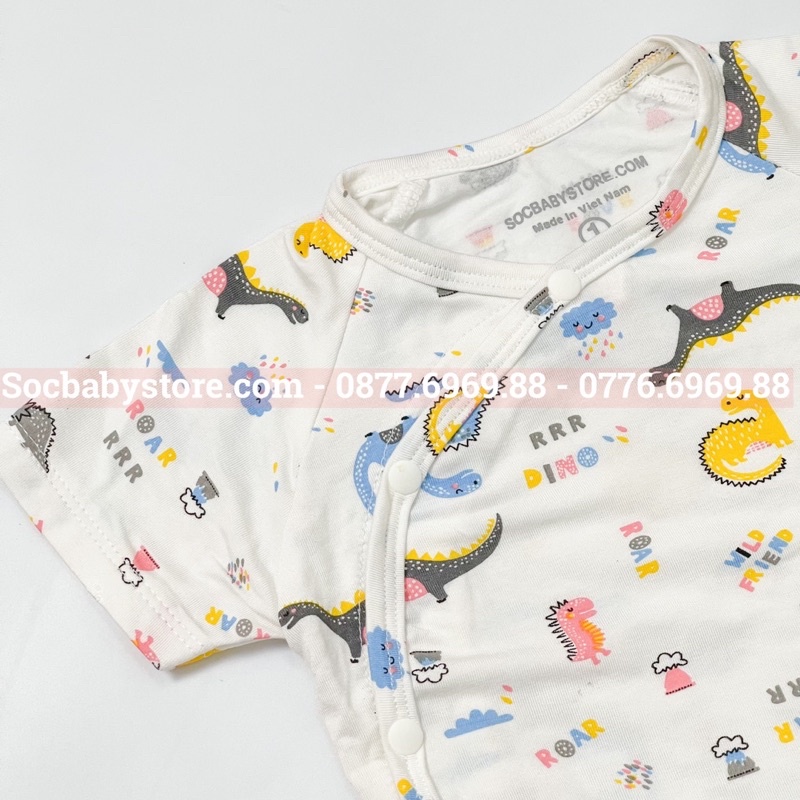 Bodysuit hoạ tiết vải sợi tre 0-6M (4-7Kg)