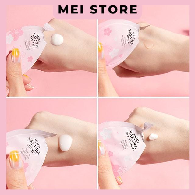Bộ 4 Gói Mỹ Phẩm Dưỡng Da Dùng Thử LAIKOU Sakura Làm Sáng Mặt Làm Mờ Vết Thâm 2g