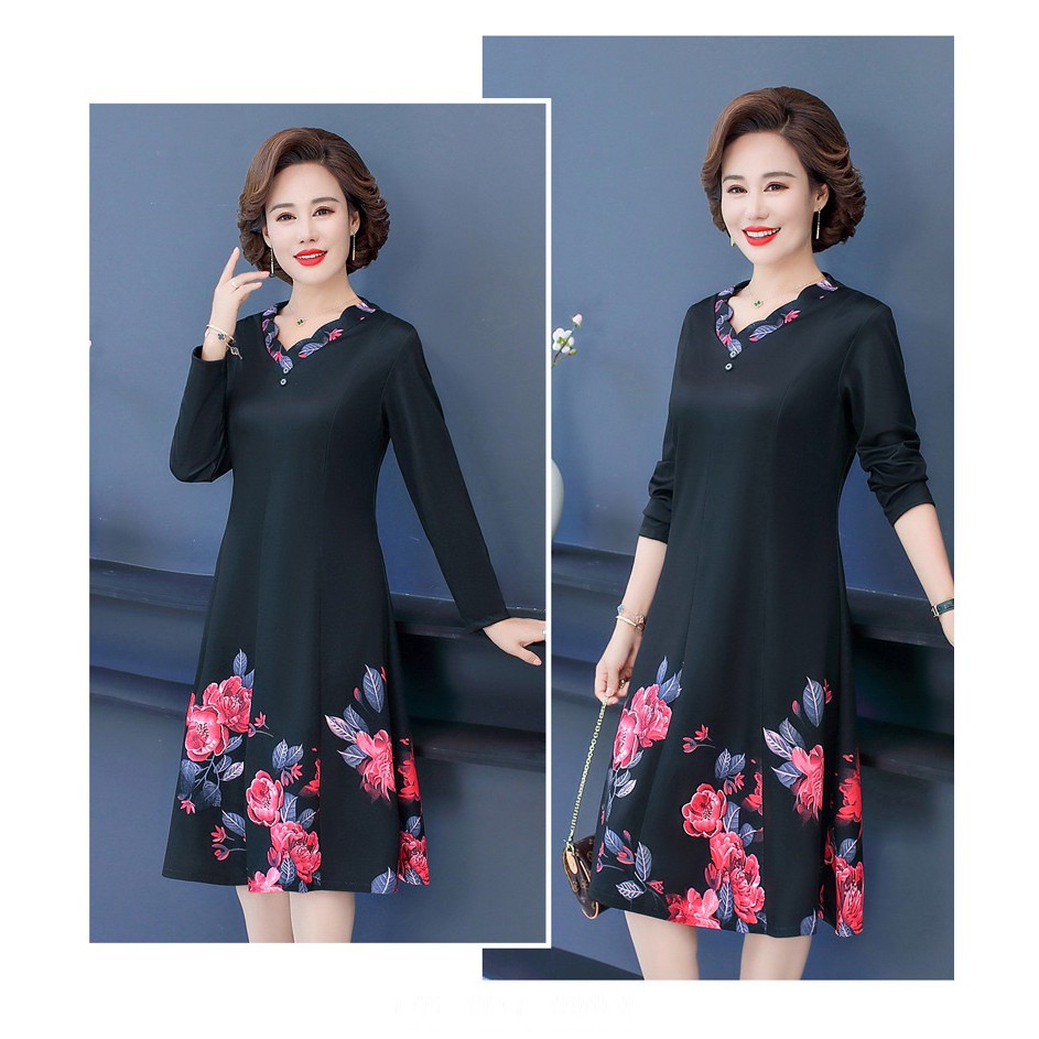 Váy trung niên tay dài