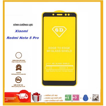 Xiaomi Note 5 Pro_Kính Cường Lực 9D full màn cho Xiaomi Note 5 Pro Không Chấm Li Ty tặng keo chống hở viền