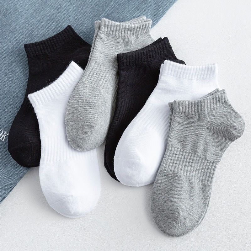 Vớ Cotton Cổ Thấp Mềm Mại Chống Trượt Thoáng Khí Thoải Mái Họa Tiết Kẻ Sọc Dành Cho Nam Nữ / Trường Trung Học