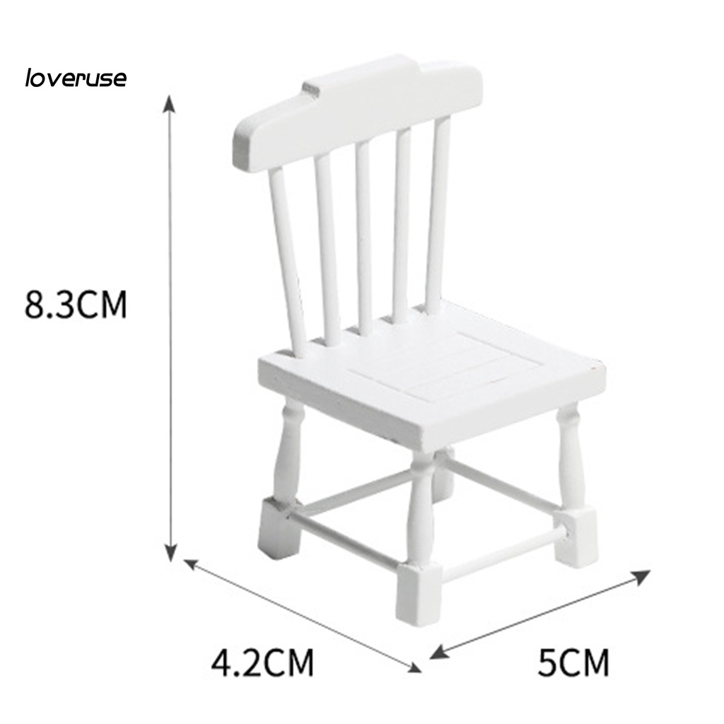 Mô hình ghế gỗ mini tỉ lệ 1/12 cho nhà búp bê