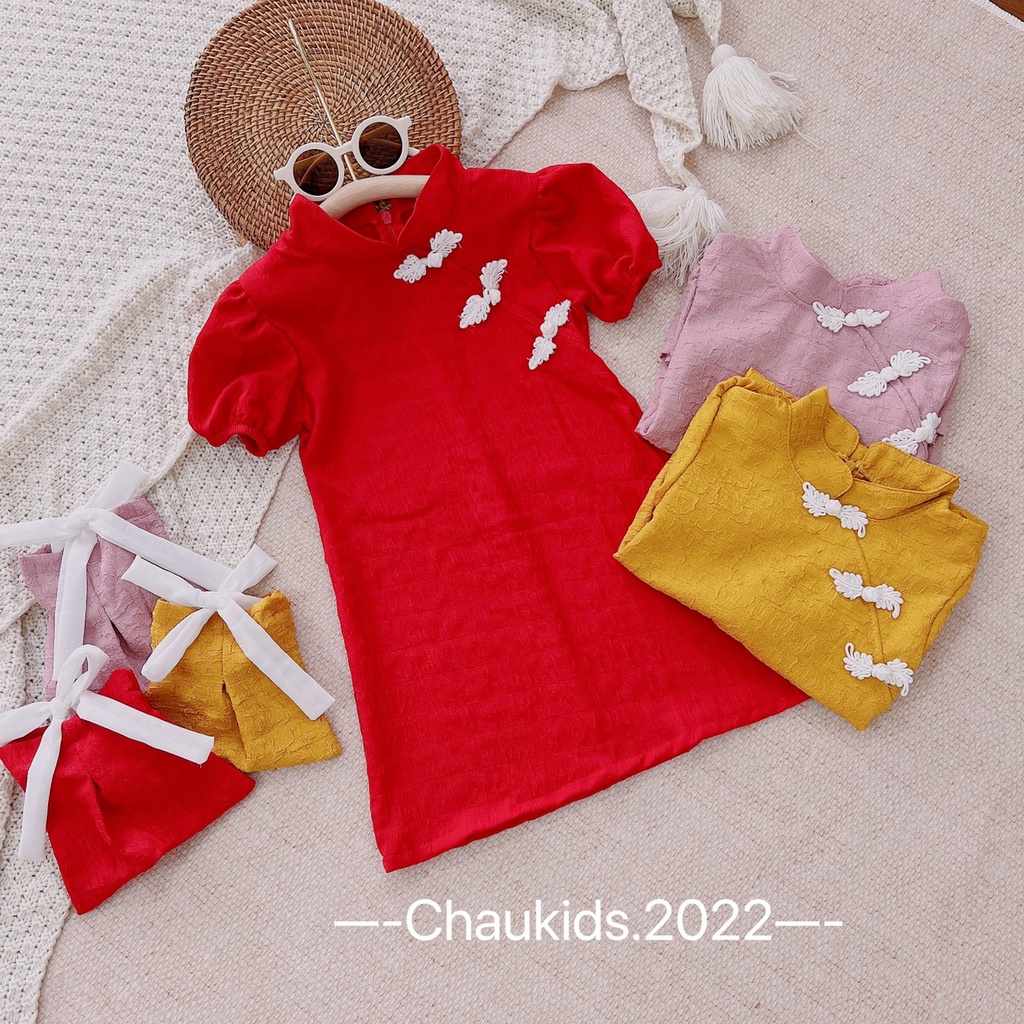 [SALE] Set Váy Sườn Xám Bé Gái Kèm Túi Siêu Xinh CK45
