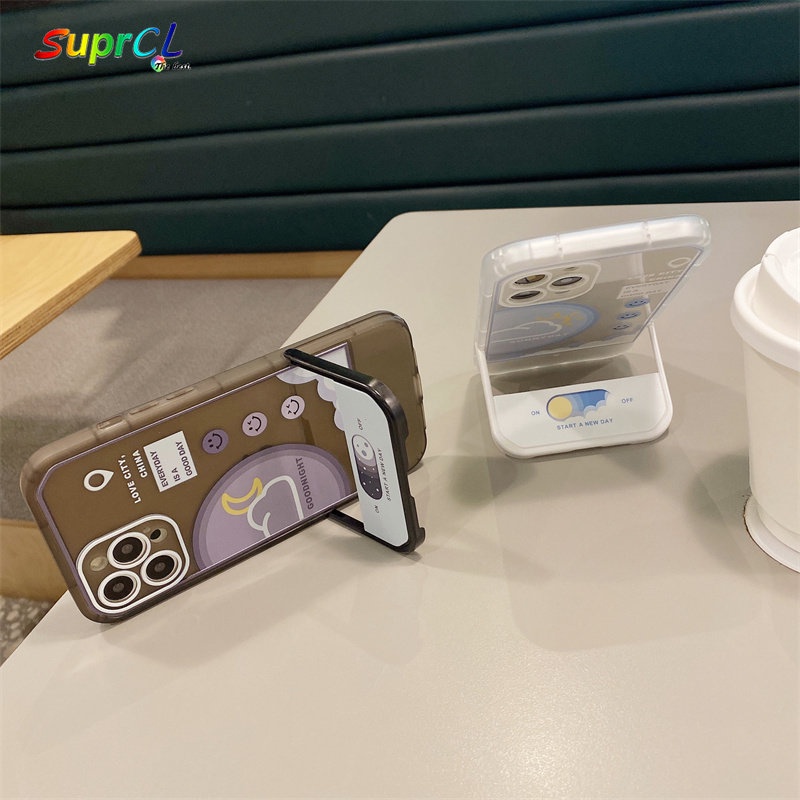 Ốp Điện Thoại Silicone Chống Sốc in Hình Mặt Cười 2 Trong 1 Cho iPhone 13 12 11 Pro XS Max XR 7 8 Plus