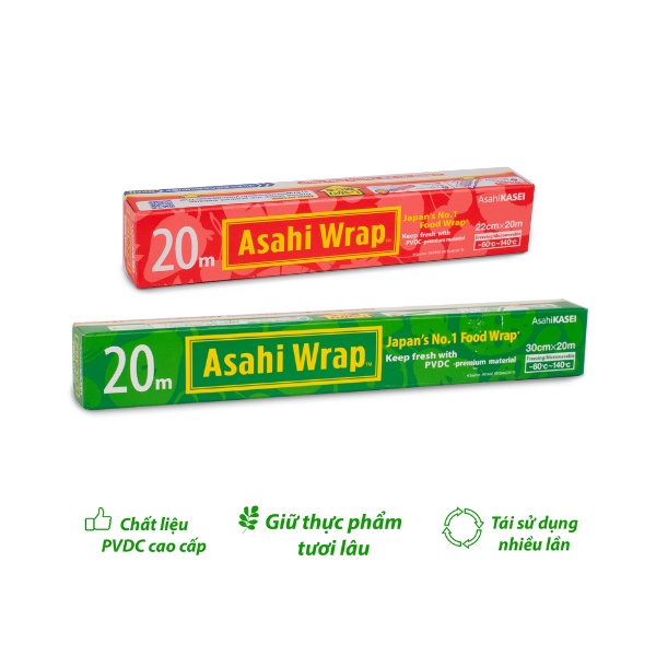 Màng bọc thực phẩm PVDC Asahi Wrap Asahi KASEI Food Wrap xuất xứ Nhật Bản chống thấm tốt giữ tươi lâu