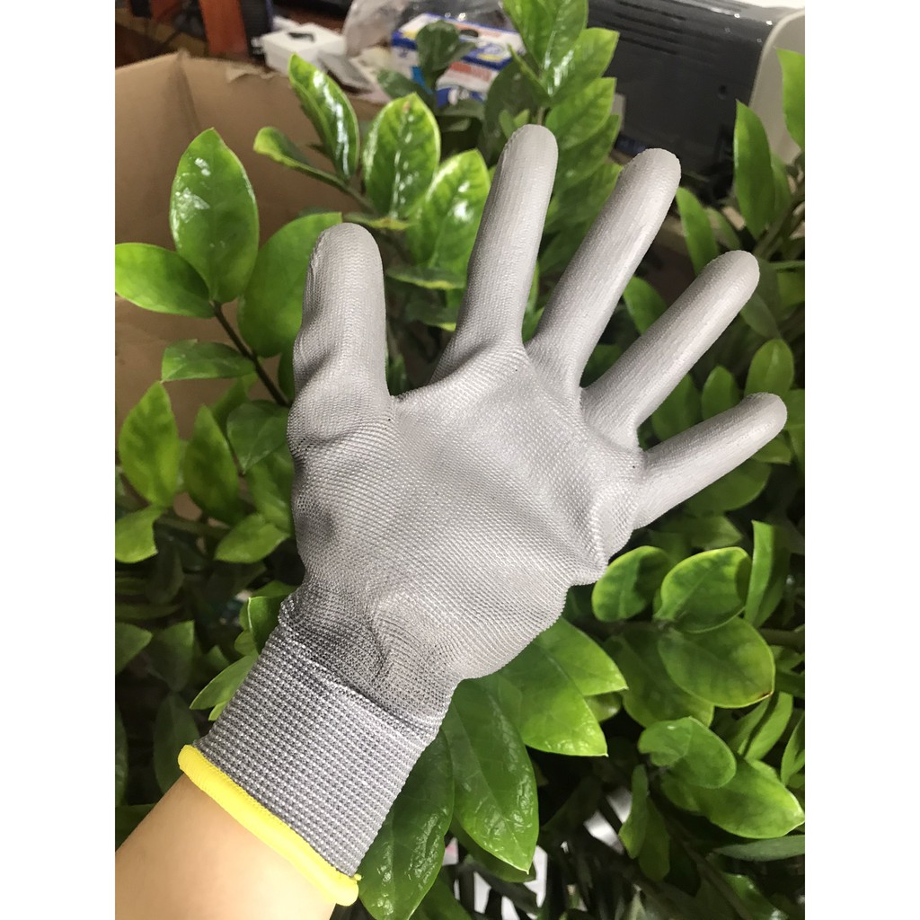 COMBO 10 đôi Găng tay bảo hộ lao động bằng nylon PU bền bỉ