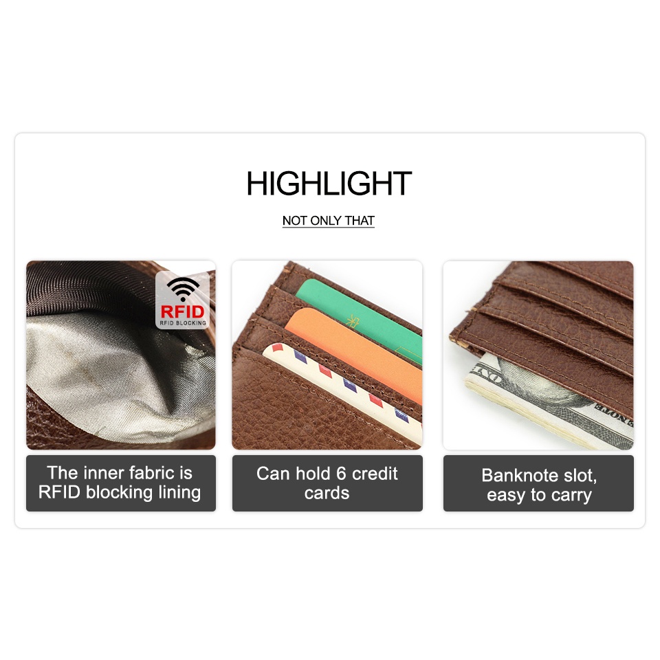 CONTACT'S Ví Da Thật Đựng Thẻ Tín Dụng / Danh Thiếp Chất Lượng Cao Cho Nữ