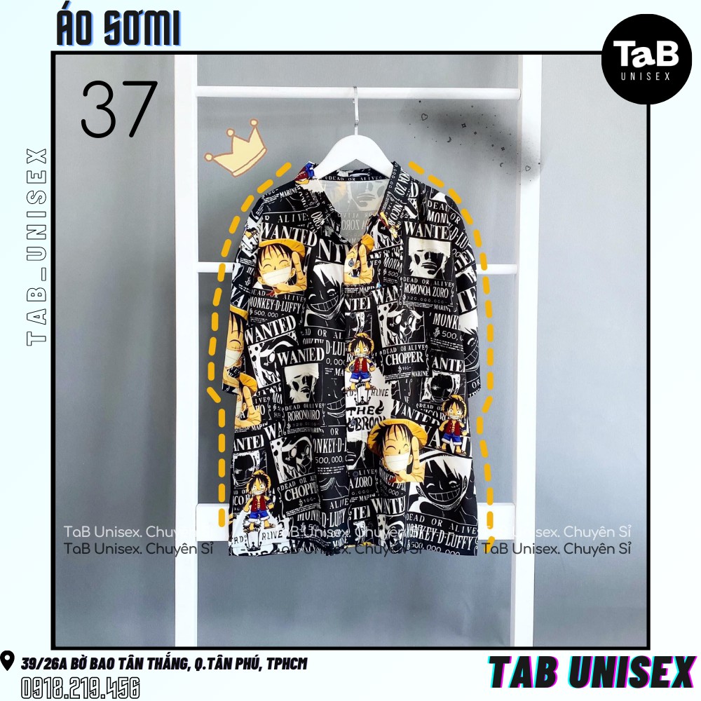 Áo Sơ mi unisex họa tiết form rộng V2  - TAB UNISEX