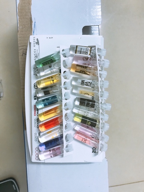 Nước hoa tets 1ml. tets trắng Bộ 20 chai
