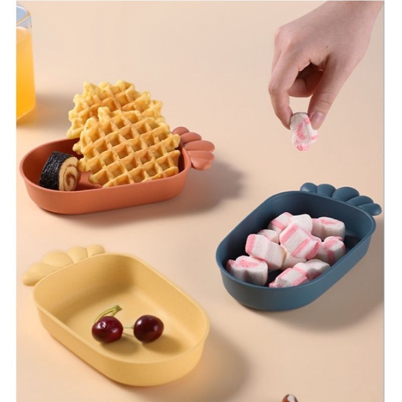 Đĩa Đựng Thức Ăn Lúa Mạch Hình Con Cua Ngộ Nghĩnh Đáng Yêu Cho Bé 16.5x10.5cm