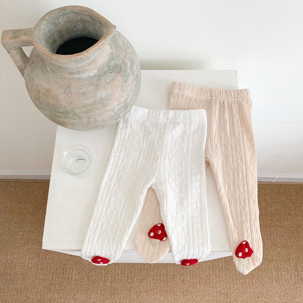 Quần Tất cotton Hình Nấm Nhỏ Dễ Thương Cho Bé