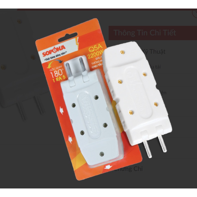 Ổ chia điện, ổ chia đầu nối thông minh SOPOKA chia 3 chia 5 siêu gọn, siêu tiết kiệm