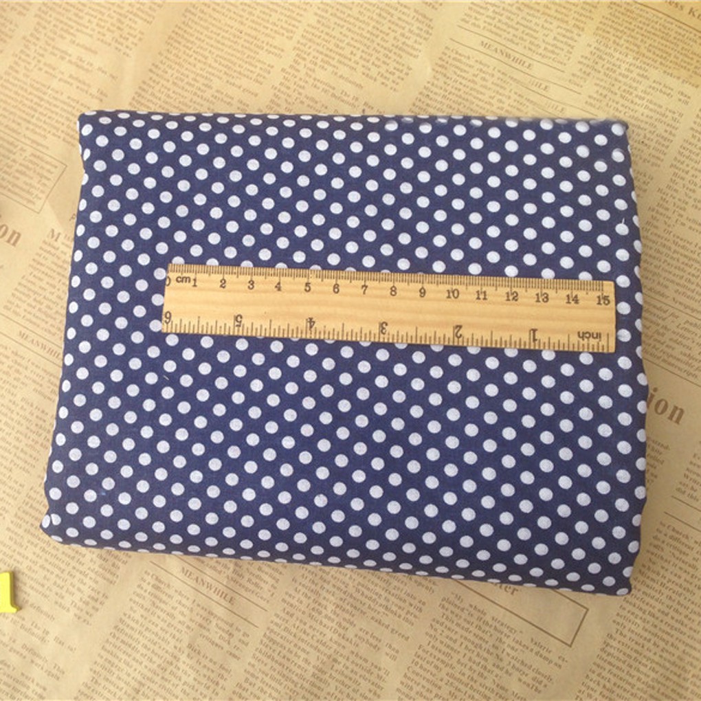 Vải cotton họa tiết sao, chấm bi dùng làm thủ công