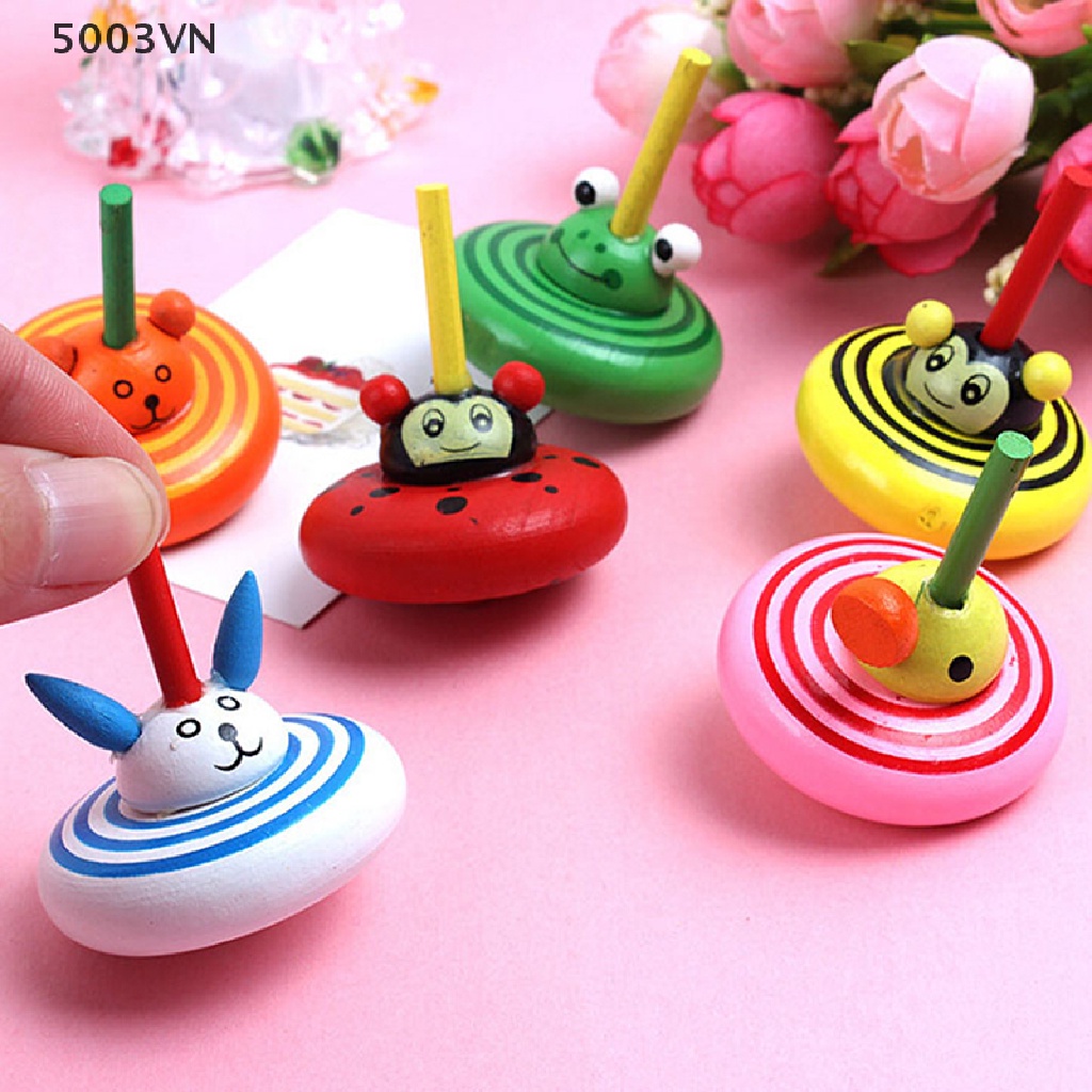 【VN】 1Pc Cartoon wood gyro toys kids adult relief stress desktop spinning top toys 【Shopee-5003VN】