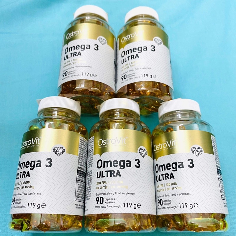 Viên Dầu Cá Ostrovit Omega 3 Ultra  - Hỗ Trợ Hệ Tim Mạch, Trí Não, Tăng Cường Thị Lực, Sáng Mắt, Đẹp Da