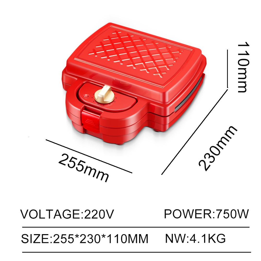 Máy Làm Bánh Sandwich Hai Mặt Chống Dính 5 Trong 1 Có Thể Tháo Rời Có Đèn Led Chỉ Báo 750W