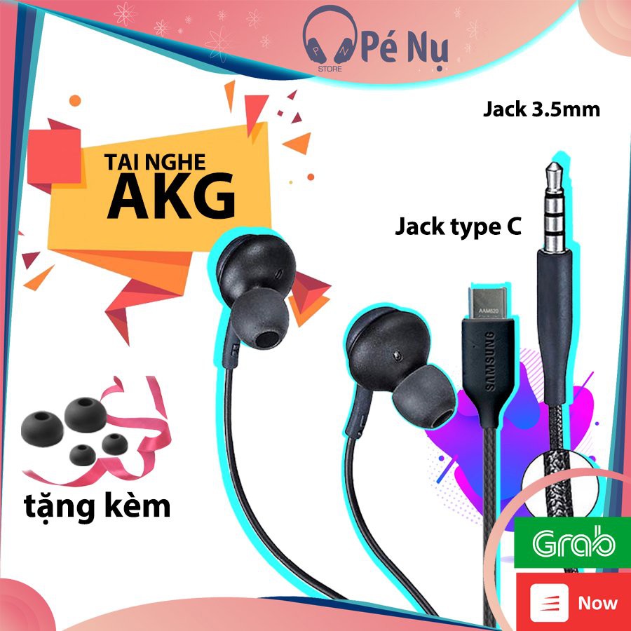 Tai Nghe Có Dây Samsung AKG S10/Note10/S20/Note Jack 3.5mm và Jack type C - Pé Nụ
