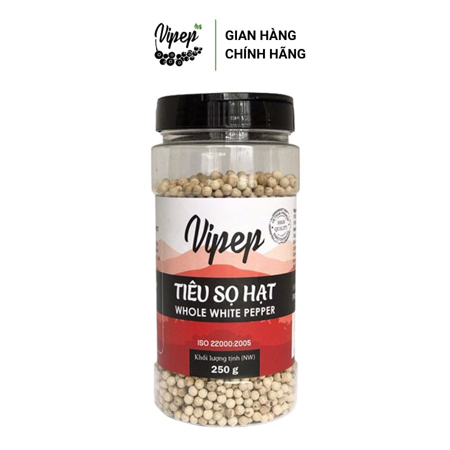 Hạt tiêu sọ trắng to Vipep 100% nguyên chất, vị thơm cay đặc trưng