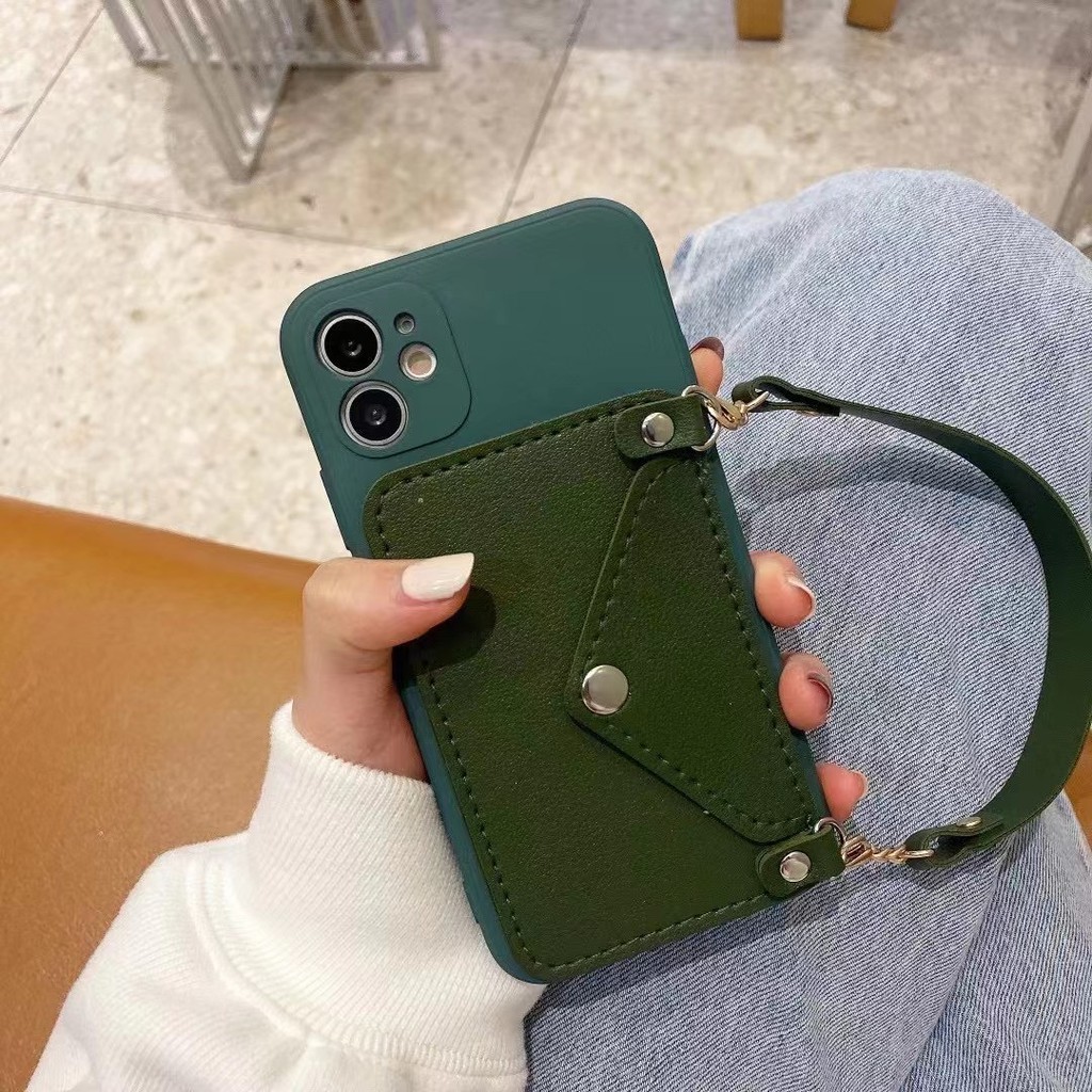 Ốp điện thoại mềm gắn ví đựng thẻ thích hợp cho iPhone X XS XR XS MAX 7Plus 8Plus 11 11 pro max 12 12 pro 12 pro max