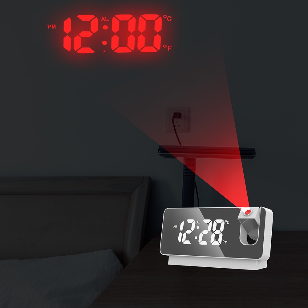 Đồng Hồ Báo Thức Kỹ Thuật Số Để Bàn Có Đèn LED Chiếu Hiện Đại