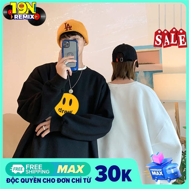 Áo Sweater DREW Form Rộng, Nam Nữ Unisex Basic - Áo hoodie Chất Liệu Nỉ Bông Cao Cấp, Phong Cách Hàn Quốc AN05