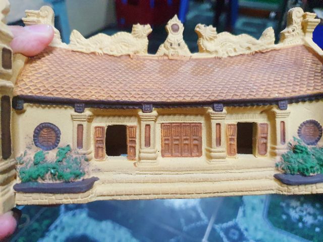 NHÀ ĐÌNH CHÙA TRANG TRÍ HỒ CÁ NON BỘ 18X9X9CM