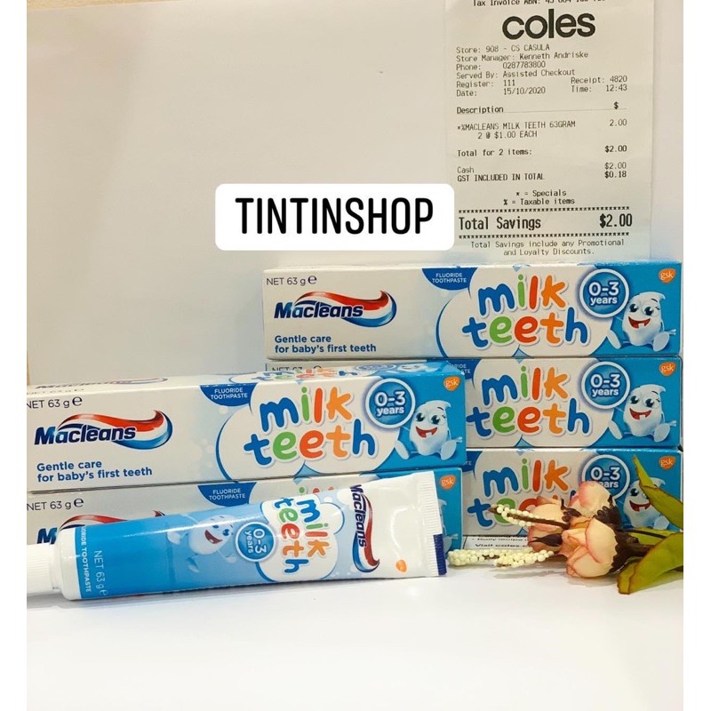 Kem đánh răng Macleans cho bé đủ loại