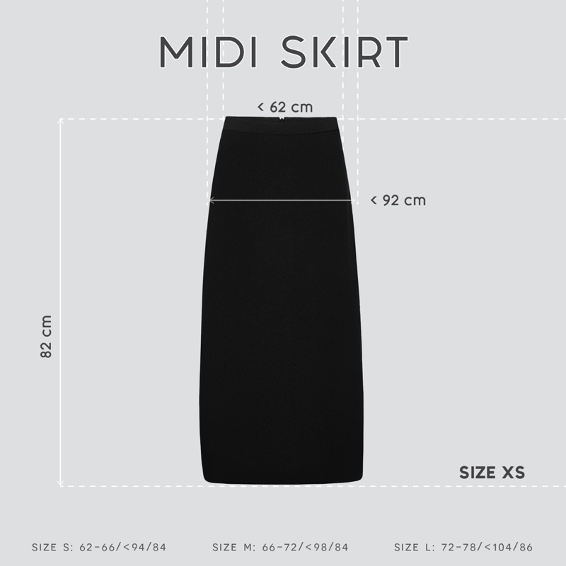 Andabove - Chân váy nữ dài trơn - Midi Skirt - Màu Đen/Be