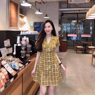 Váy công sở kẻ caro
