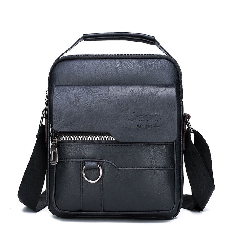 Túi đeo chéo nam da bò JEEP BULUO T69 26x21x6cm (Nâu đậm - Nâu sáng - Đen) | BigBuy360 - bigbuy360.vn
