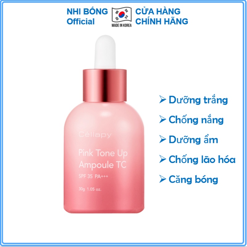 Serum trắng da -Tinh chất dưỡng trắng nâng tone chống nắng Pink Tone Up Ampoule SPF 35+ PA+++ Hàn Quốc 30ml