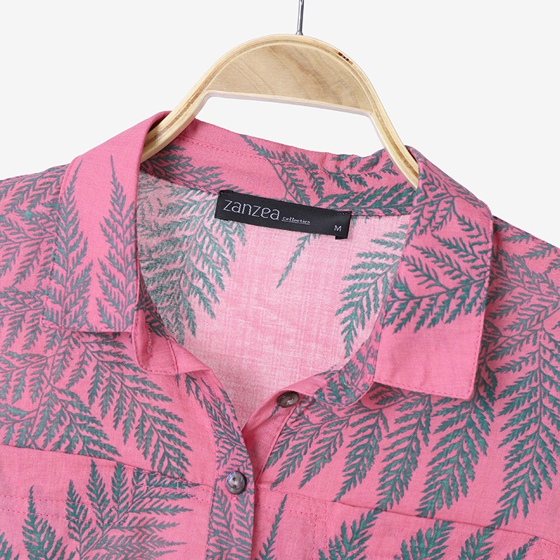 Áo Zanzea tay lửng dáng rộng in họa tiết phong cách vintage thích hợp cho nữ