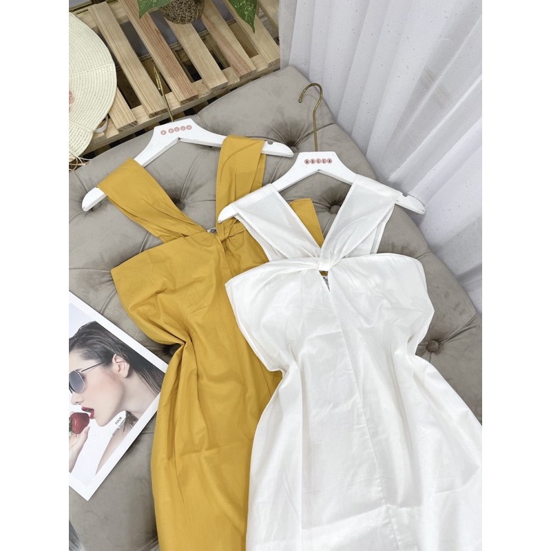 Váy xuông cổ yếm siêu hót  Chất thô đũi mềm đẹp | BigBuy360 - bigbuy360.vn