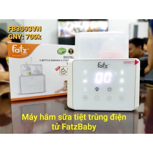 DUO 3 - Máy hâm sữa tiệt trùng điện tử 2 bình , Rã đông FatzBaby - FATZ FB3093VN -  BH 12 THÁNG