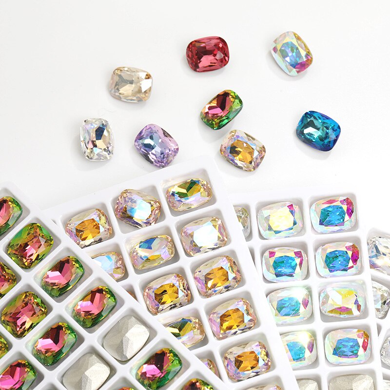 Set 10 Phụ Kiện Đá Đính Trang Trí Móng Tay Mũi Nhọn Lấp Lánh