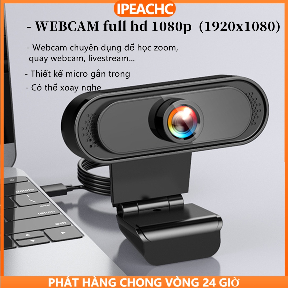 Webcam máy tính có mic full hd 1080p full box siêu nét dùng cho pc laptop- Webcam chuyên dụng để học zoom, quay webcam