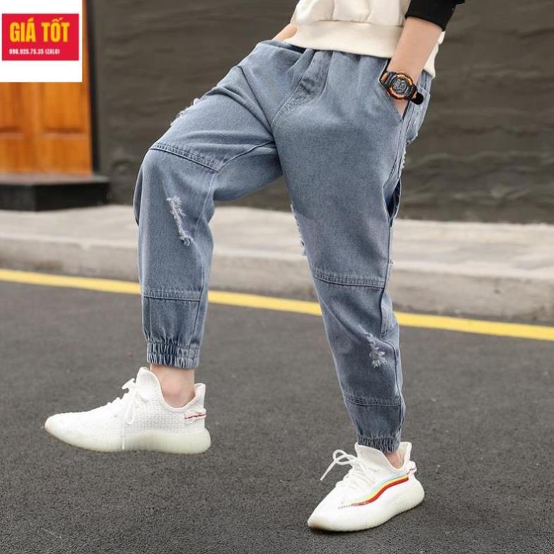 Quần bò cho bé trai 3 - 12 tuổi☑️ Thoi trang jean be trai 10 tuoi☑️ Quần áo bé trai 13 tuổi size đại 30kg 35kg