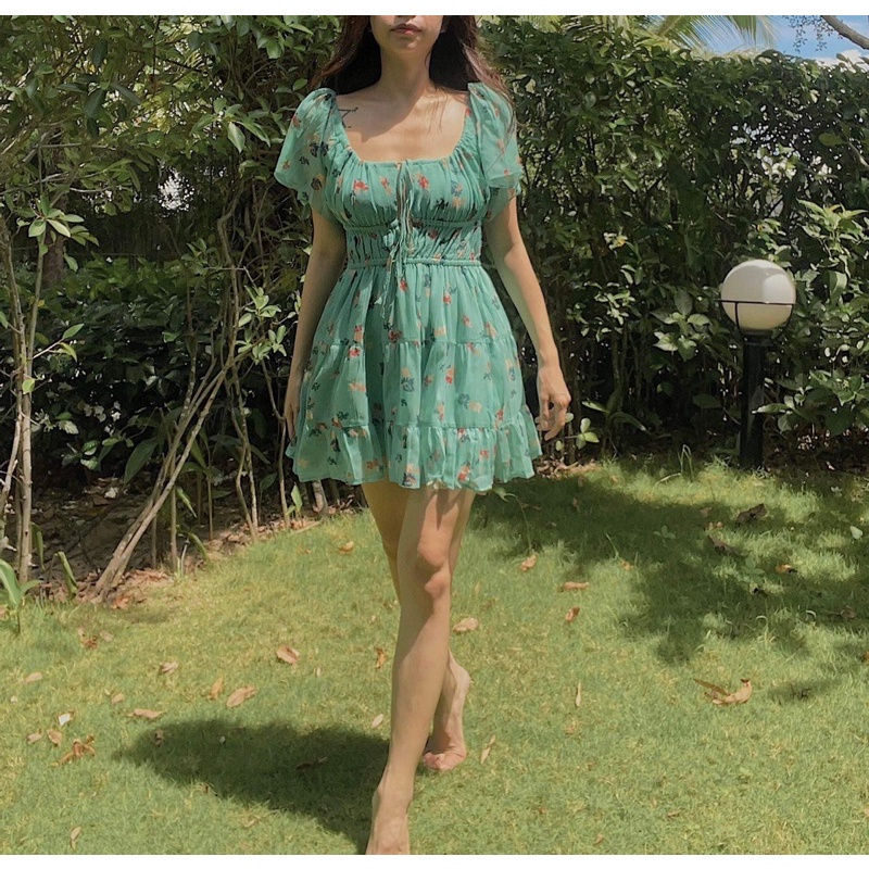 LEMONCHICVN - Đầm chân bèo xoè thun ngực thun eo - D175