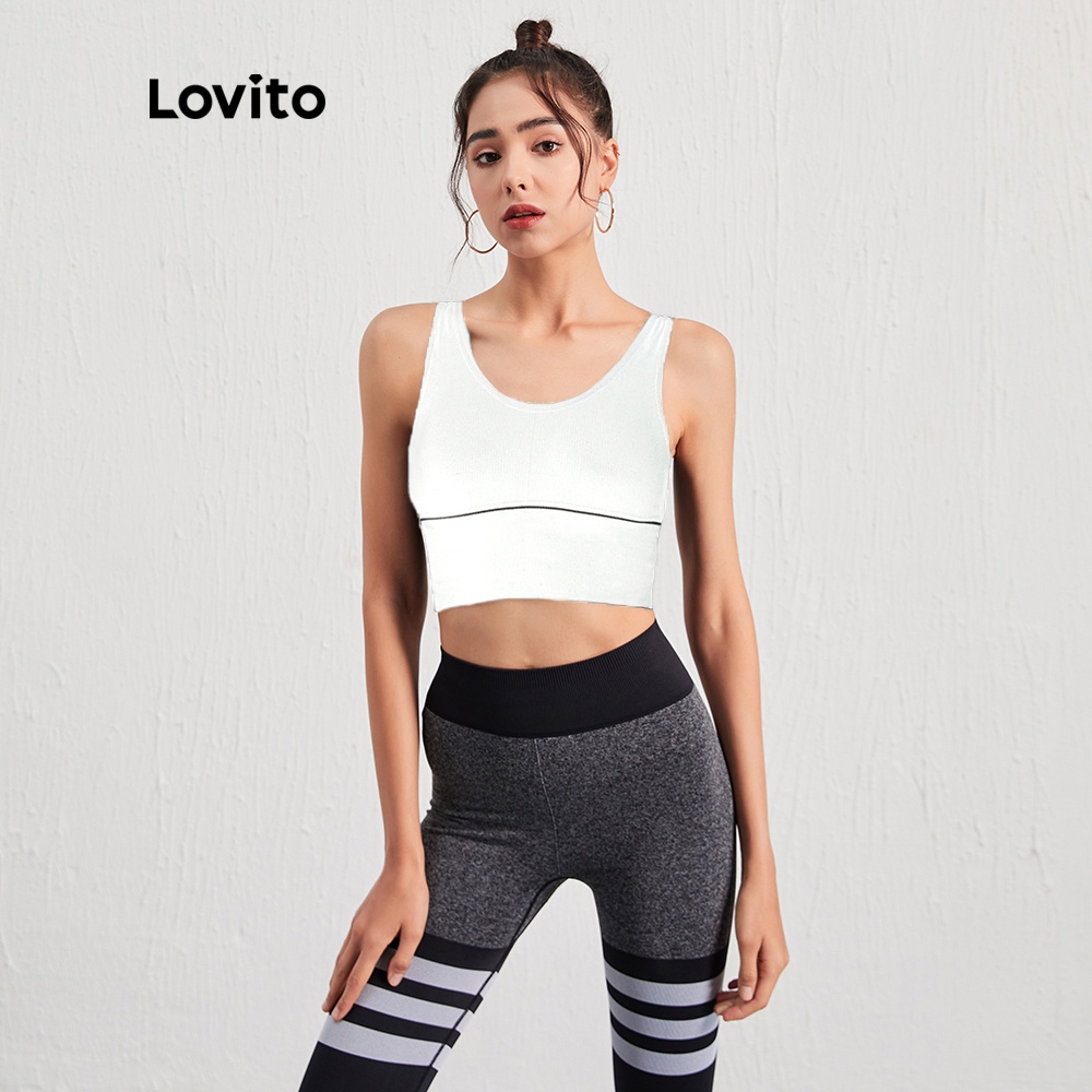 Áo ngực thể thao Lovito L07033 in chữ xinh xắn