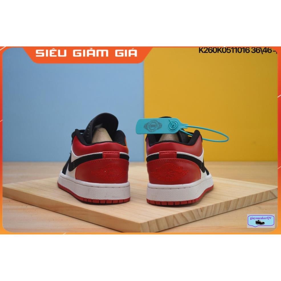 Giày thể thao AIR Jordan 1 Low Black Toe cổ thấp siêu đẹp dành cho nam và nữ