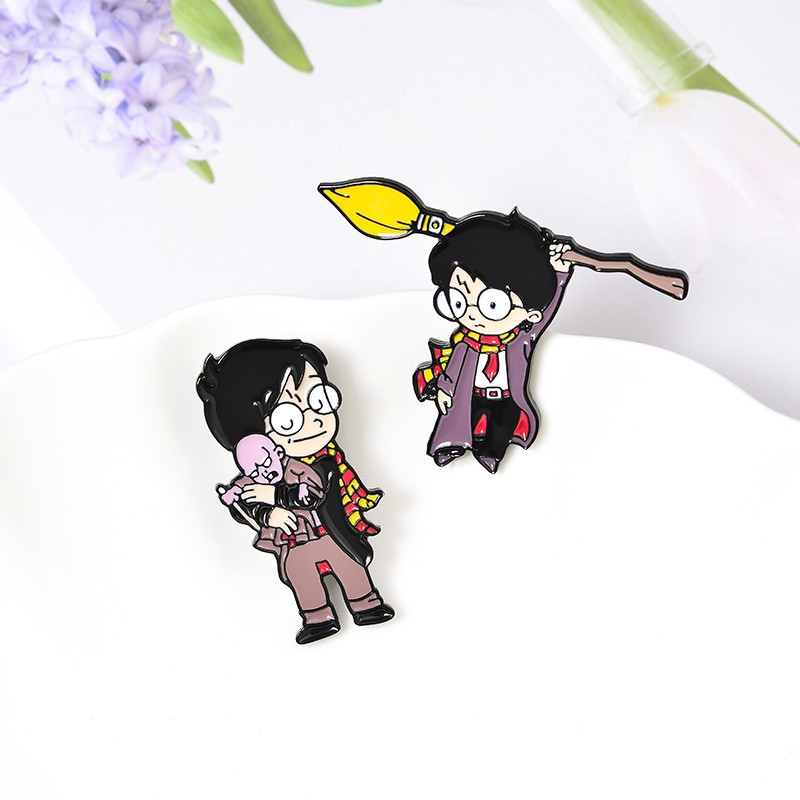 Huy hiệu cài áo họa tiết hoạt hình Harry Potter dễ thương