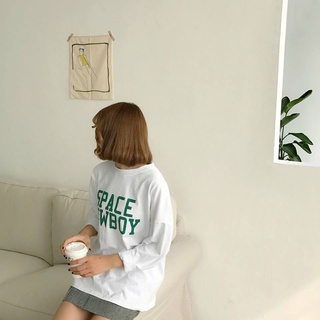 Áo sweater thun nữ tay dài in space ewboy dlx
