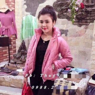 Áo phao siêu ấm màu hồng đậm